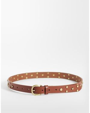 Levi's Constellation Ovale Leren Riem - Bruin