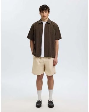SELECTED Cotton Poplin Drawstring Short - Natural