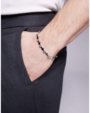 ASOS Bracciale A Catenina Tonalità Con Ciondolo A Croce E Strass - Blu