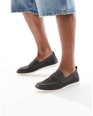 Threadbare Faux Suede Woven Loafers - Blue