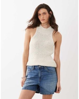 Mango 100% Cotton Denim Shorts - Blue