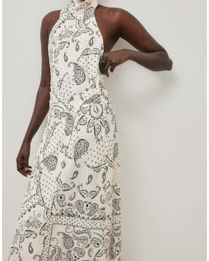 NA-KD Halterneck Wrap Detail Maxi Dress - White