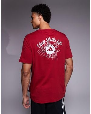 adidas Originals Adidas Training T-Shirt With Bowling Graphic Back Print - Red