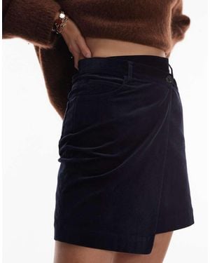 ARKET Cord Wrap Mini Skirt - Blue