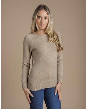French Connection Cosy Soft Touch Crew Neck Raglan Jumper - Natural