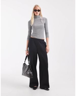 ASOS Wide Leg Brushback Sweatpants - White