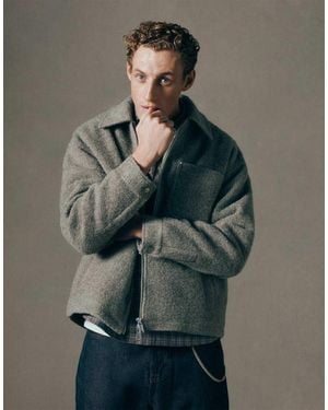 ASOS COLLECTIVE Quilted Shacket With Wool - Green