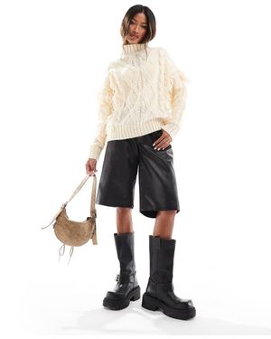 In The Style Jersey Con Cuello Alto De Punto De Ochos De - Neutro