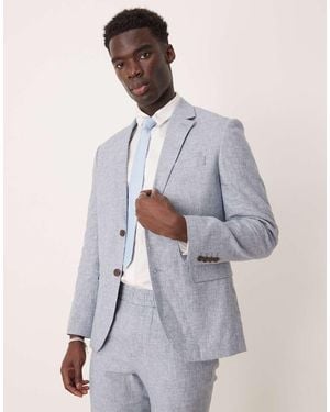 SELECTED Americana De Lino Malik De - Gris