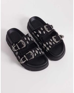 ASOS Flair Boho Studded Sandals - Black