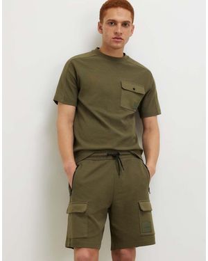 River Island Slim Fit Textured Pocket T-Shirt - Green