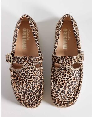 Clarks Wallabee T Bar Shoes - Brown
