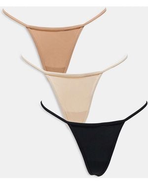Cotton On Cotton On 3 Pack Invisible G-string Lingerie Thong - Natural