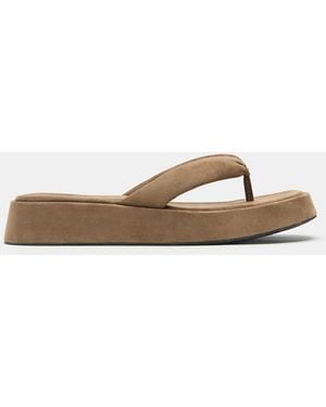 Pull&Bear Chunky Flat Slider Sandals - Green