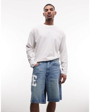 Aape By A Bathing Ape Aape By A Bathing Ape Loose Fit Denim Jorts - Blue