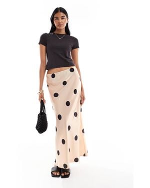 ASOS Low Rise Satin Maxi Skirt - White