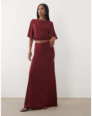 Miss Selfridge Maxi Skirt Co-ord - Red
