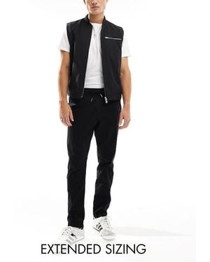 ASOS Tapered Pull On Trouser With Elasticated Waist - Black