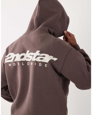 Cotton On Cottonon Box Fit Graphic Hoodie - Brown