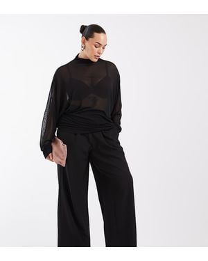 ONLY Pantalones De Pernera Ancha De Sastre En - Negro