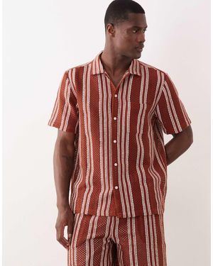 New Look – gestreiftes häkel-hemd - Rot