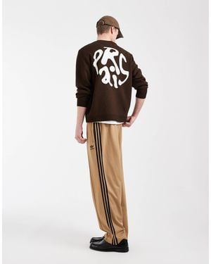 ASOS Oversized Knitted Sweater With Paris Graphic - Brown