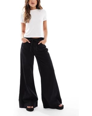 ASOS Soft Wide Leg Jean With Tie Waist - Blue