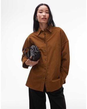 ARKET Soft Cord Relaxed Fit Shirt - Brown