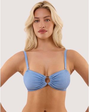 Peek & Beau Annabelle Cornflower Scrunch Bandeau Bikini Top - Blue