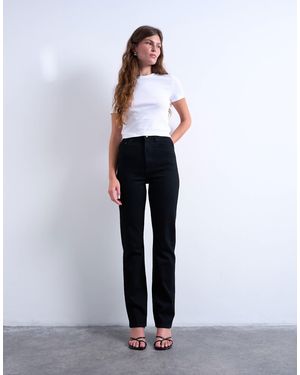 TOPSHOP Dree High Rise Slim Straight Leg Jean - Black