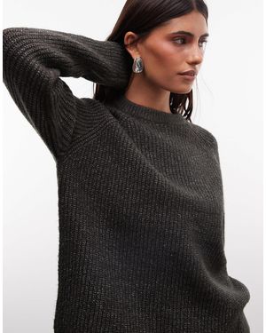French Connection Pull en maille raglan multicolore anthracite - Noir
