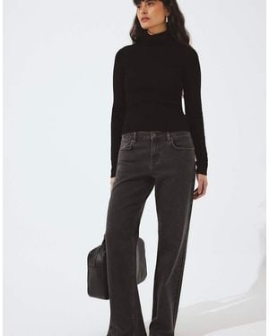NA-KD Lane Low Waist Jeans - Black