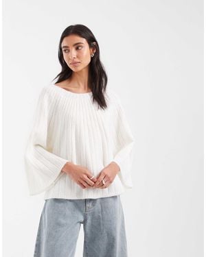 ASOS Knitted Sweater With Rib Detail - White