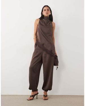 Pretty Lavish Pantaloni Coordinati - Marrone