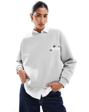 Stradivarius Phoenix Slogan Sweatshirt - Grey