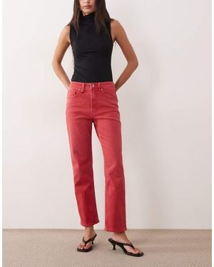 GOOD AMERICAN Icon Ankle Length Jeans - Red