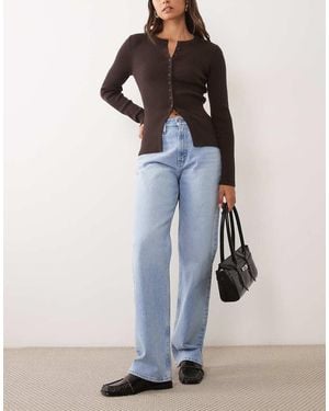 Abercrombie & Fitch Curve Love 90s Relaxed Straight Leg Jeans - White