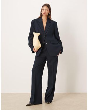Gina Tricot Co-ord Mid Waist Straight Trousers - Blue
