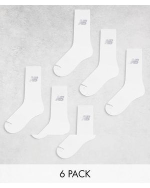New Balance Confezione Da 6 Paia Di Calzini Corti Tecnici Bianchi - Bianco