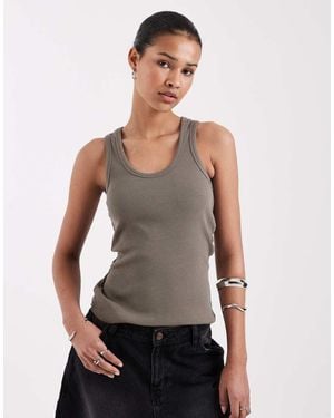 JJXX Frida Ribbed Vest - Grey