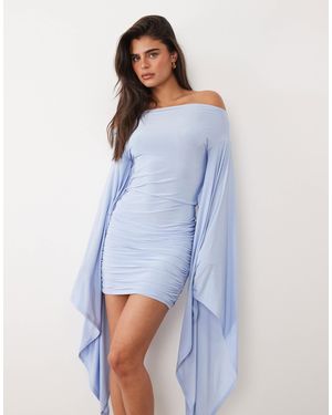 ASOS Slinky Extreme Batwing Mini Dress - Blue