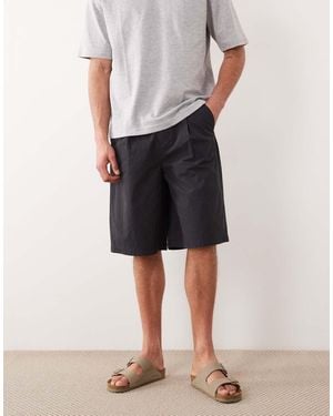 ASOS Longer Length Elasticated Jort With Pleat - Pink
