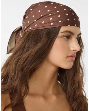 Stradivarius Polka Dot Scarf - Brown
