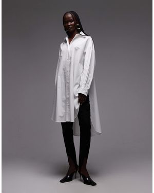 ASOS Wide Cuffs Longline Oversized Shirt - Gray