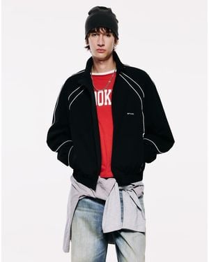 Pull&Bear Stwd Jack Met Contrasterende Bies En Rits - Zwart