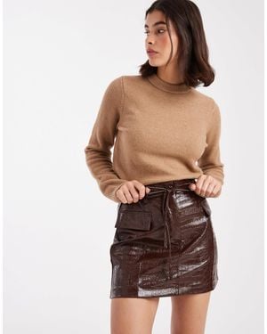 Miss Selfridge Utility Mini Skirt - Brown