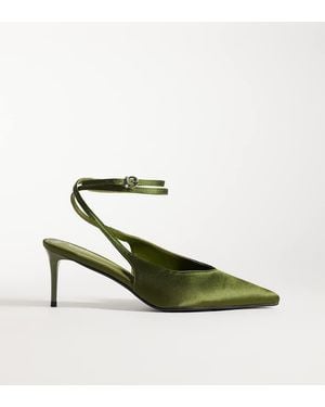 SIMMI Simmi London Wide Fit Sonika Tie Leg Heeled Court Shoes - Green