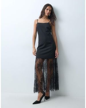 Jdy Lace Inscert Maxi Dress - Grey