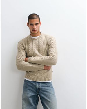 Blend Cable Knit Jumper - Natural