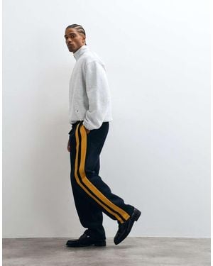 ASOS Straight Leg Jogger With Woven Tape - White